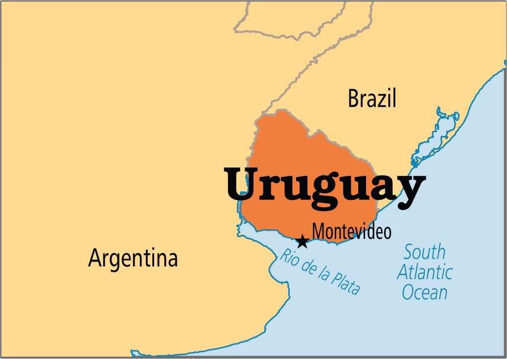 Uruguay capital hartă