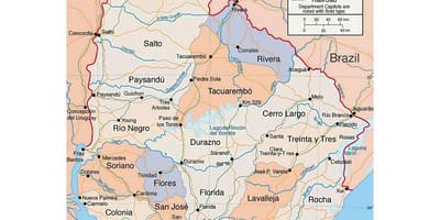 Harta de Uruguay cu cetatea