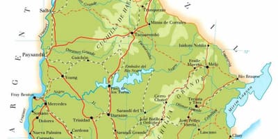 Harta de geografie Uruguay