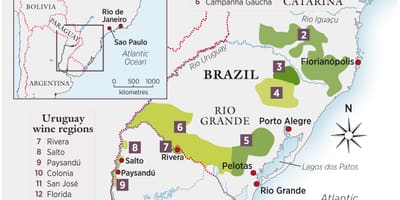 Harta Uruguay vin